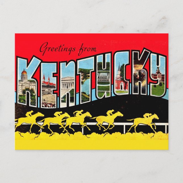 Vintage  Kentucky Greetings Postcard (Front)