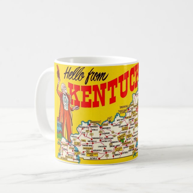 Vintage Kentucky Map Mug (Front Left)