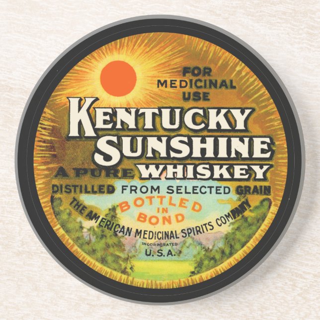 Vintage Kentucky Whiskey Label Coaster (Front)