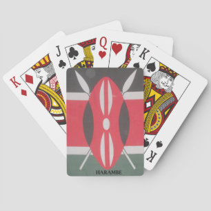 Vintage Kenya Flag Harambe Design Playing Cards