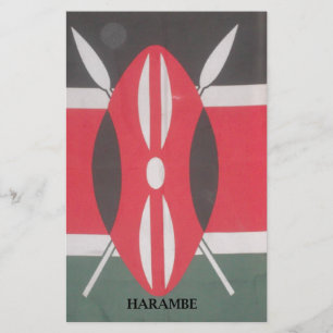 Vintage Kenya Flag Harambe Design Stationery