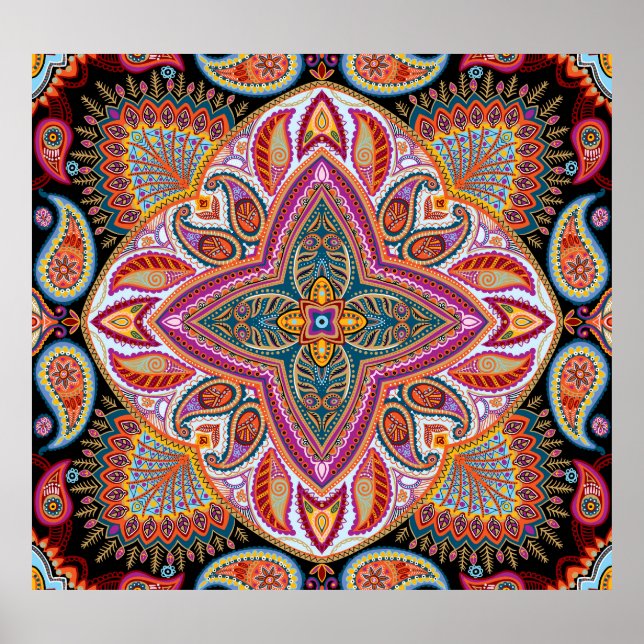 Vintage Kerchief Ornamental Pattern Poster (Front)