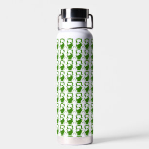 Vintage Kettlebell Laurel Wreath Gym Forest Green Water Bottle