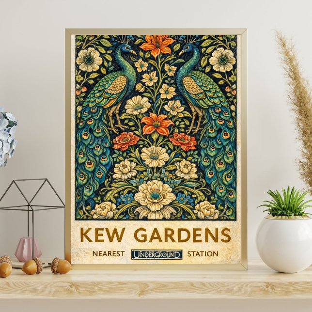 Vintage Kew Gardens Peacock Poster (Creator Uploaded)