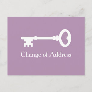 Vintage key change of address moving postcards