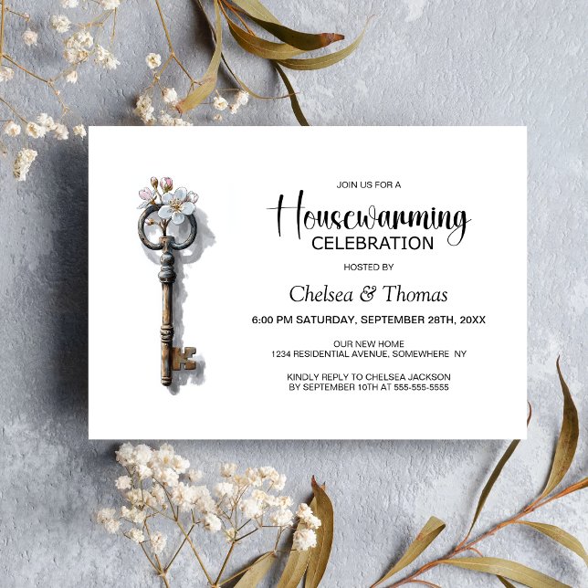 Vintage Key Housewarming Party Invitation (Creator Uploaded)
