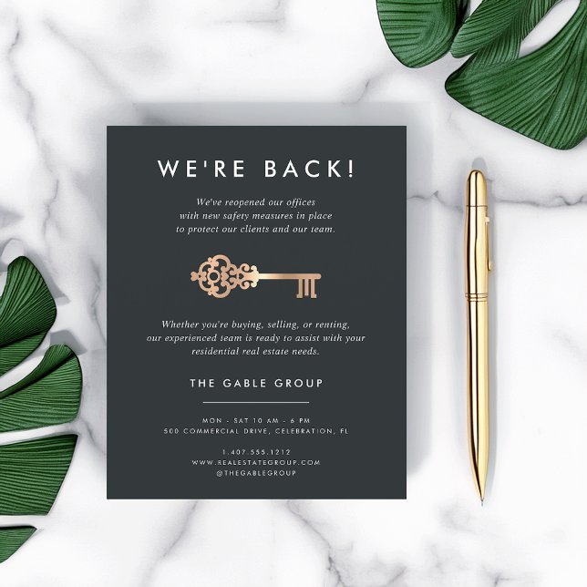 Vintage Key | Real Estate Business Reopening Flyer (Creator Uploaded)