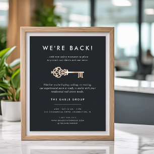 Vintage Key   Real Estate Business Reopening Poster