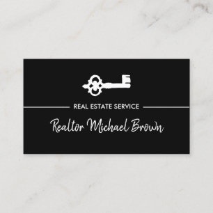Vintage Key Real Estate qr code Business Card