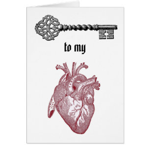 Vintage Key to my Heart Card