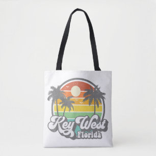 Vintage Key West Florida Keys Retro 70's Beach Vac Tote Bag