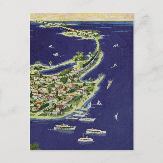 Vintage Key West Monroe County Florida Postcard (Front)