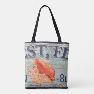 Vintage Key West  nautical Travel Tote Bag