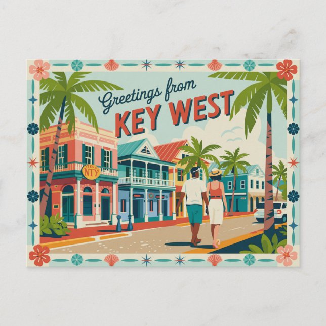 Vintage Key West Postcard | Greetings from (Front)