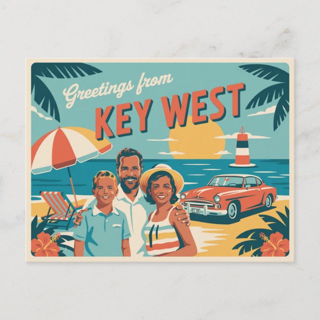 Vintage Key West Postcard | Greetings from (Front)