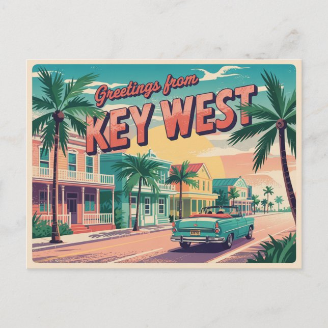 Vintage Key West Postcard | Greetings from (Front)