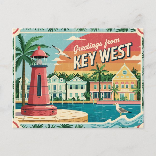 Vintage Key West Postcard | Greetings from (Front)