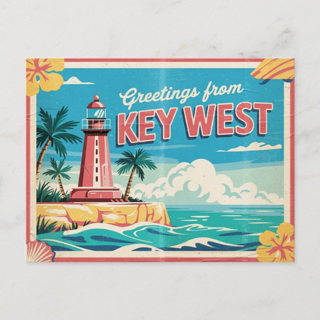 Vintage Key West Postcard | Greetings from (Front)