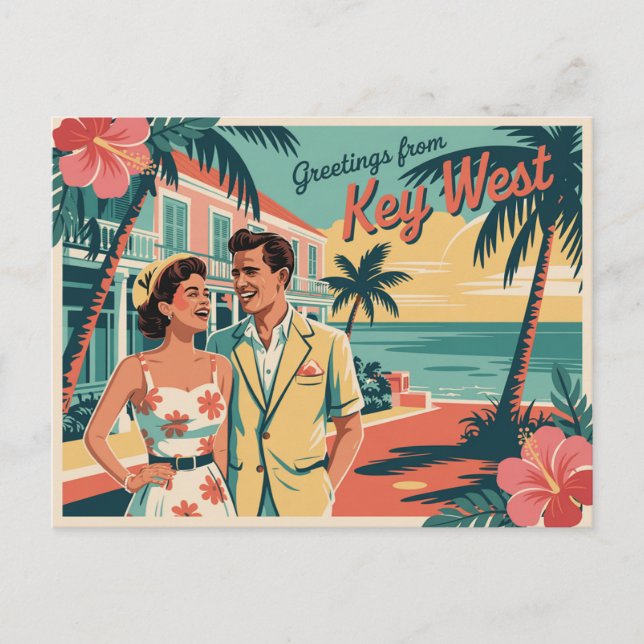 Vintage Key West Postcard | Greetings from (Front)