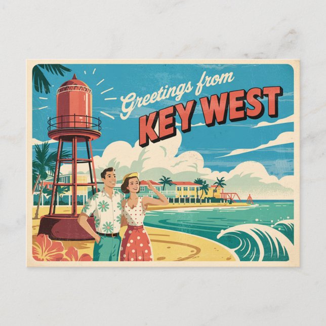 Vintage Key West Postcard | Greetings from (Front)