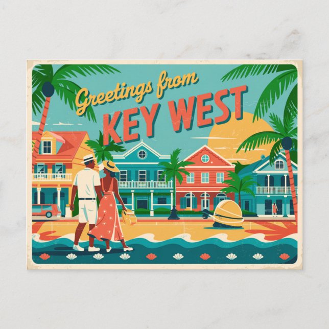 Vintage Key West Postcard | Greetings from (Front)
