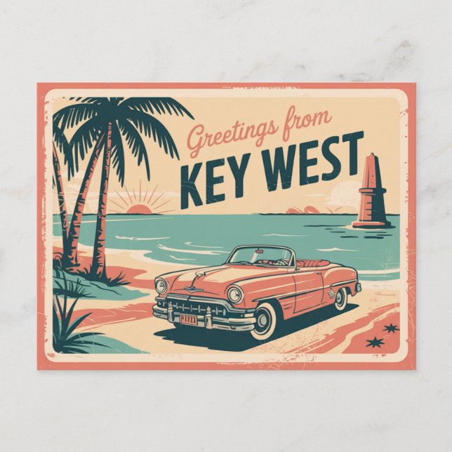 Vintage Key West Postcard | Greetings from (Front)