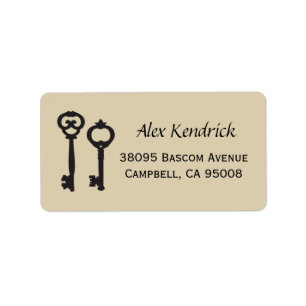 Vintage Keys Labels - Cappucino