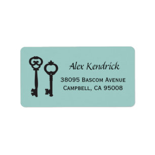 Vintage Keys Labels - Mint Blue
