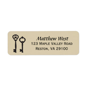 Vintage Keys New Home Address Label