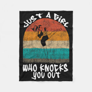 Vintage Kickboxing Gift For A Kickboxer Woman Fleece Blanket