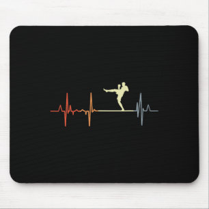 Vintage Kickboxing Heartbeat Kickboxer Heart Rate Mouse Pad