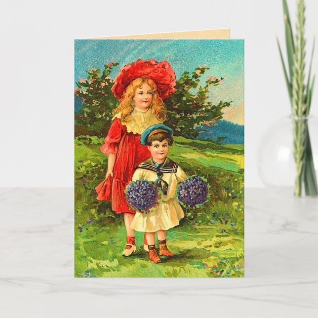 Vintage Kids Birthday Card (Front)