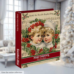 Vintage Kids Christmas Binder with Custom Name