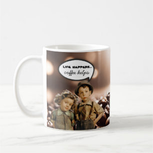 Vintage Kids Funny Life Happens Coffee Mug