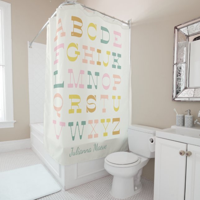 Vintage Kids Pastel Alphabet Art Personalized (In Situ)