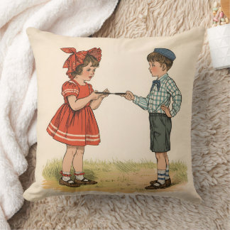 Vintage Kids  Throw Pillow