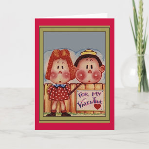Vintage Kids Valentine Greeting Card