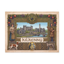 Vintage Kilkenny Ireland Heritage Celtic Postcard