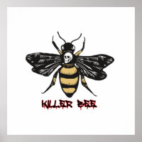 Vintage killer bee drawing