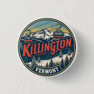 Vintage KILLINGTON Vermont Ski resort mountains 1 Inch Round Button