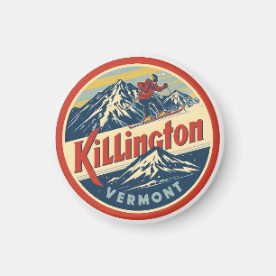 Vintage KILLINGTON Vermont Ski resort mountains Magnet