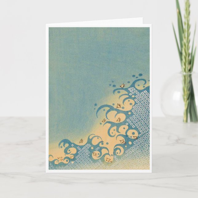 Vintage Kimono Pattern Greeting Card (Front)