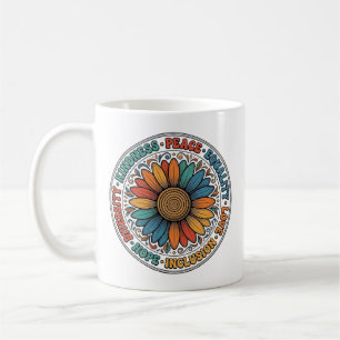 Vintage Kindness Peace Equality Flower Shirt_1 Coffee Mug