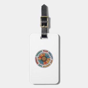 Vintage Kindness Peace Equality Flower Shirt_1 Luggage Tag