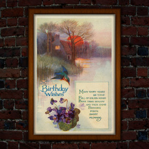 Vintage Kingfisher 1917 Golden Hours Poster