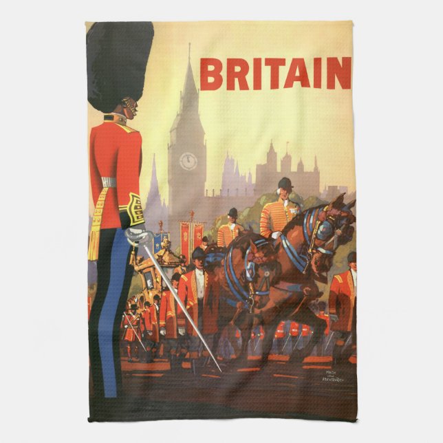 Vintage King's British Royal Guard Great Britain Kitchen Towel (Vertical)