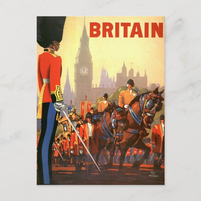 Vintage King's British Royal Guard Great Britain Postcard (Front)
