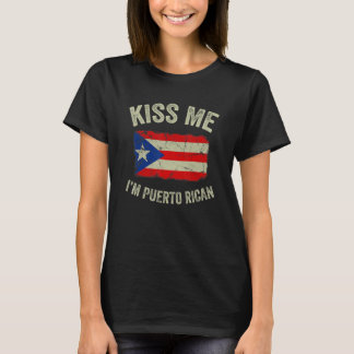 Vintage Kiss Me I'm Puerto Rican Roots Puerto Rico T-Shirt