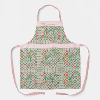Vintage Kitchen Apron - Quilt Style  - Medium