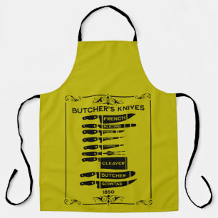 Vintage Kitchen Butchers Knives Apron
